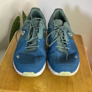 On Running Blue and Green Sneakers